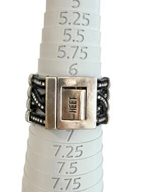 HEET Rockstar Swarovski Leather Cuff Bracelet Braided Strand Punk Rock Buckle